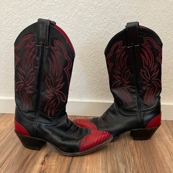 Justin Boots Shoes Justin Cowboy Cowgirl Boots Red Toe Poshmark